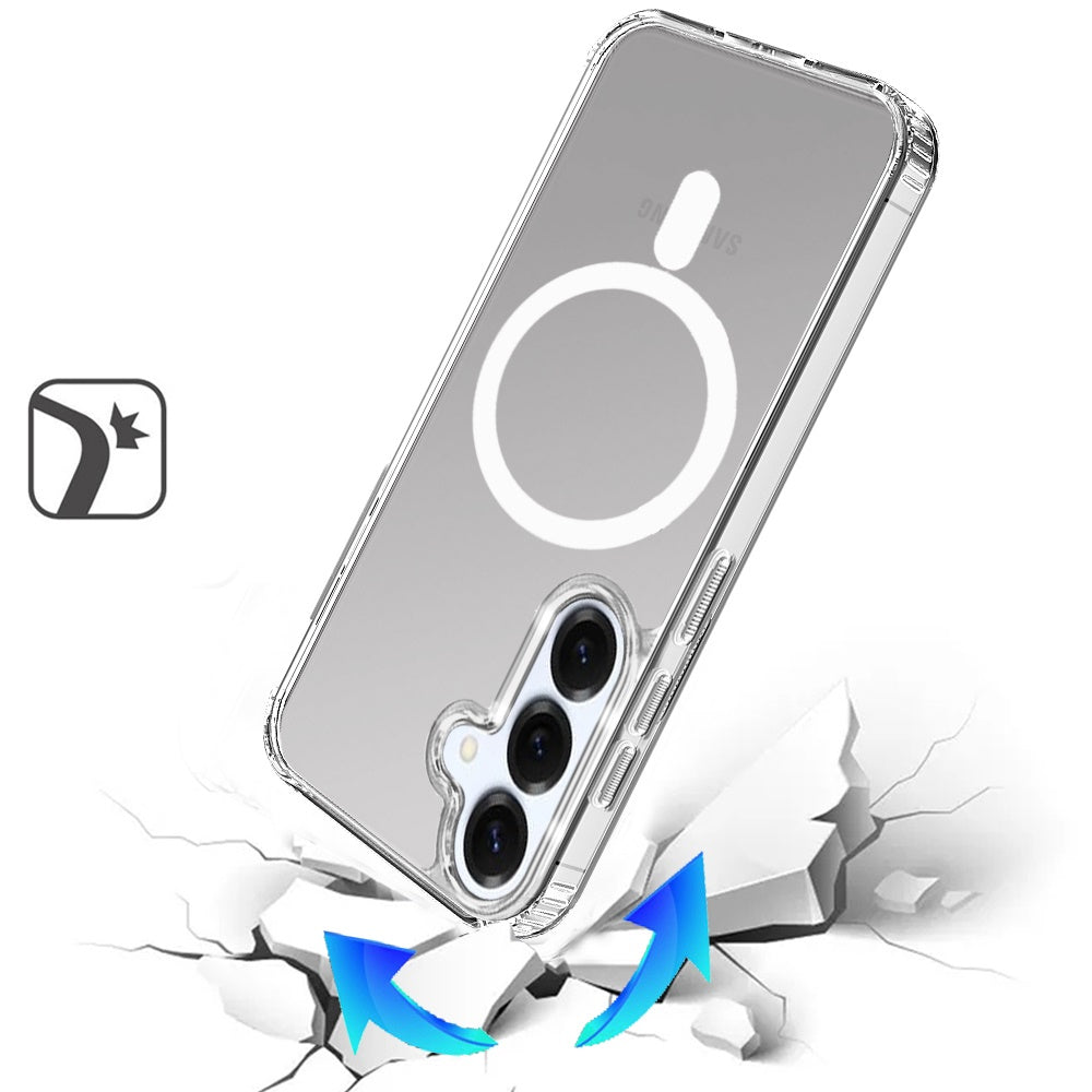 For Samsung Galaxy S26+ / S26 Plus Classic Hybrid True Transparent Shockproof Back Magnetic Case Compatible with MagSafe Case Cover Clear