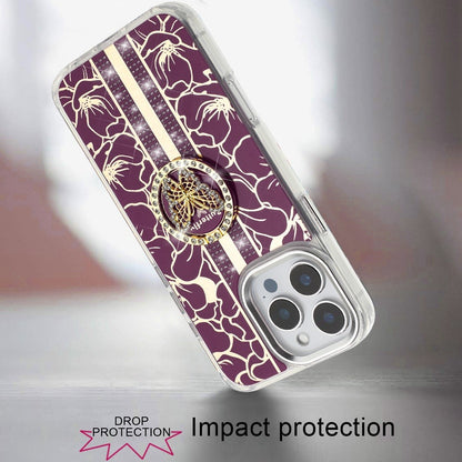 Floral Butterfly Ring Stand Glitter Bling Shockproof Hybrid Luxury Fashion Protective Anti Slip Durable Grip