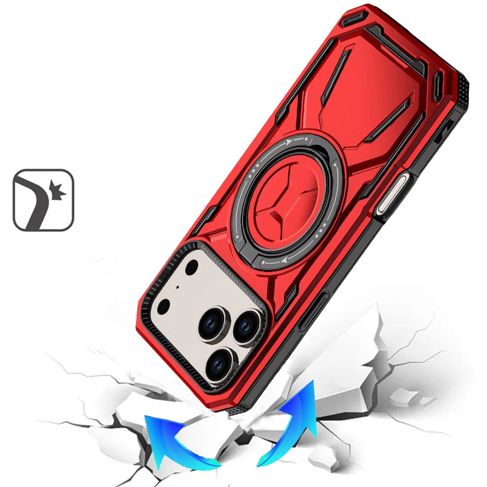 Phone Case for Apple iPhone 18 Pro Max Magnetic Ring Circle Stand Shockproof 360 Rotating Kickstand Hybrid Armor Anti Slip Protective Grip Frame Cover
