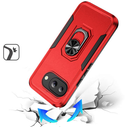 For Google Pixel 9A Hybrid Rugged Tough 2in1 Drop-Proof Protection Military Grade Armor with Metal Ring Stand Case Cover