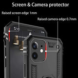 For Apple iPhone 15 Plus (6.7") Shockproof Hybrid Dual Layer TPU with Ring Stand Metal Kickstand Heavy Duty Armor  Phone Case Cover