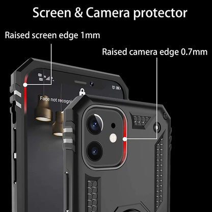 For Samsung Galaxy A17 5G Shockproof Hybrid Dual Layer PC + TPU with Metal Ring Kickstand Heavy Duty Armor Shell Case Cover