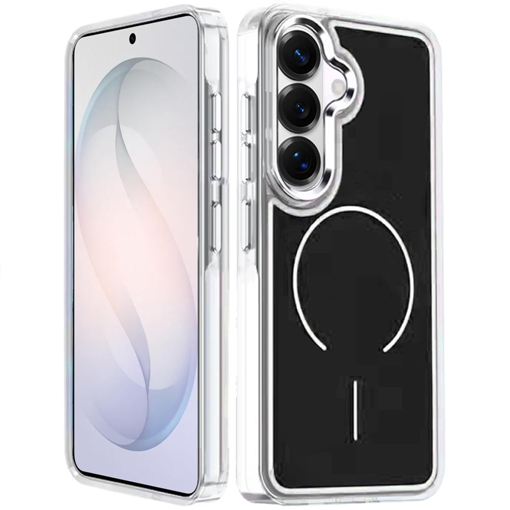 Phone Case for Samsung Galaxy S26 FE /Fan Edition Metallic Transparent Magnetic Magsafe Compatible Shockproof Hybrid TPU Durable Clear Protective Grip Cover