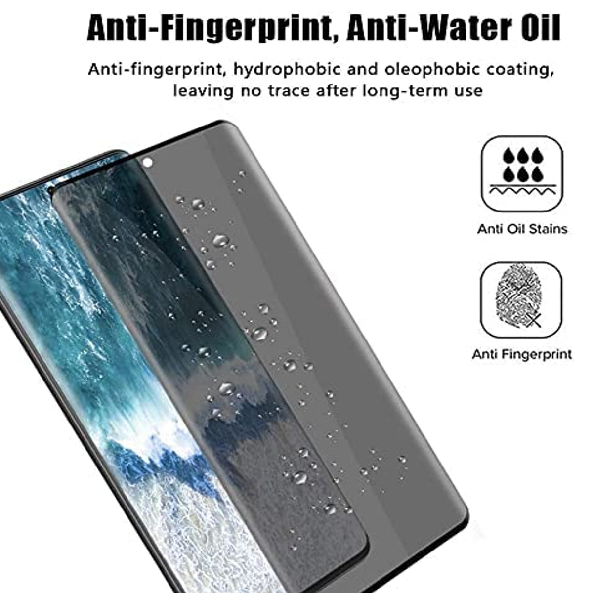 Standard for Samsung Galaxy S22 Ultra Samsung Galaxy S22 Ultra Privacy Screen Protector Tempered Glass Anti-Spy Anti-Peek 9H Hardness Cover Black