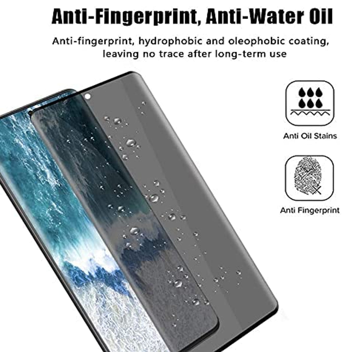 For Samsung Galaxy S26 Ultra Privacy Tempered Glass Screen Protector, 9H Anti-Spy Anti-Peek Protector Black