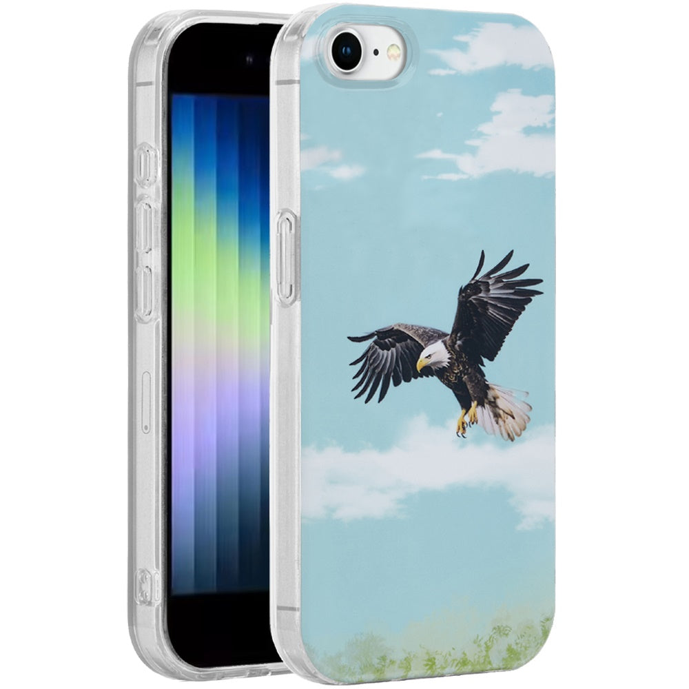 For Apple iPhone SE 3 (2022) SE/8/7 Fashion Layer Design Slim IMD TPU Protective, Shockproof Hybrid Stylish Durable Hard PC Case Cover