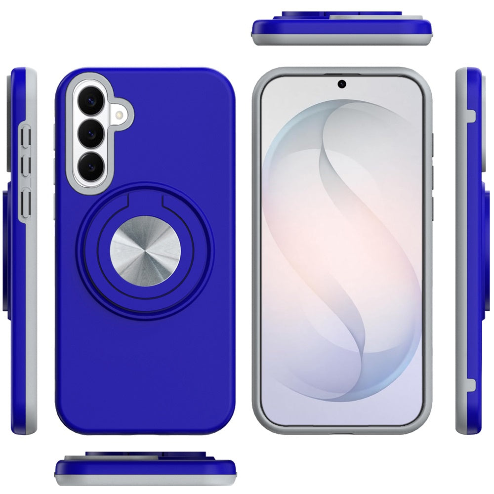 Phone Case for Samsung Galaxy S26 FE /Fan Edition Shockproof Magnetic Ring Stand Rotating CarMount Hybrid Metal Matte Finish AntiSlip Grip Kickstand Cover
