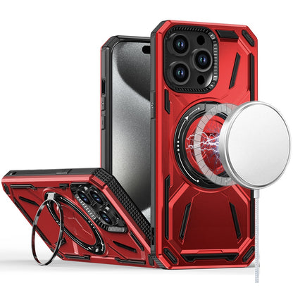 For Apple iPhone 12 Pro Max Hybrid Magnetic Ring and 360° Rotational Kickstand with MagSafe Compatible, Military Grade Drop Protection Case Cover Red