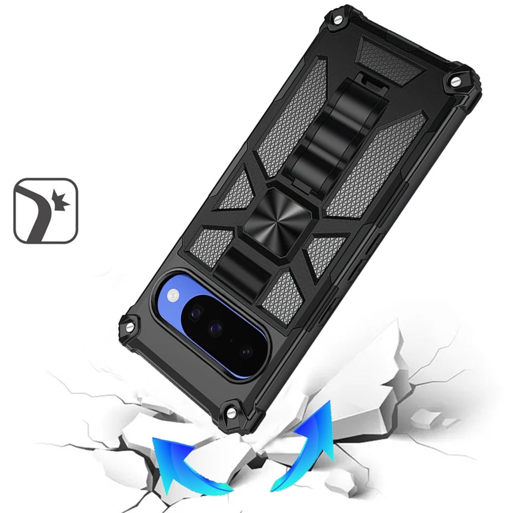 Phone Case for Google Pixel 11 / 11 Pro Built in Magnetic Hiden Kickstand Shockproof Rugged Armor Grip Hybrid Heavy Duty Anti Slip Protective Style Cover