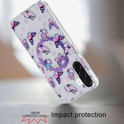 Phone Case for Samsung Galaxy A17 5G Stylish Design Shockproof Magnetic Magsafe Compatible TPU IMD Print Rugged Grip Drop Protection Slim Fashion Cover Purple
