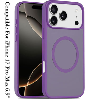 For Apple iPhone 17 Pro Max (6.9") MagSafe Compatible Case Hybrid Soft TPU Bumper Hard Translucent Matte Back Slim Shockproof Case Cover