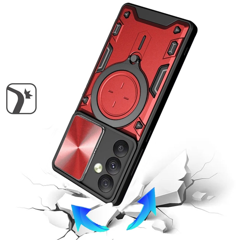 Phone Case for Samsung Galaxy S26 FE /Fan Edition Magnetic Ring Stand Shockproof Hybrid Full Camera Slide Guard Anti Slip Heavy Duty Protective Armor Cover