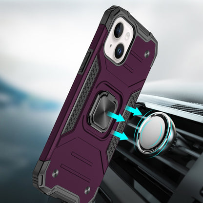 Phone Case for Apple iPhone 15 Magnetic Car Mount Hybrid Ring Stand Shockproof Rugged Grip Armor Heavy Duty Protective TPU Durable Cover Purple