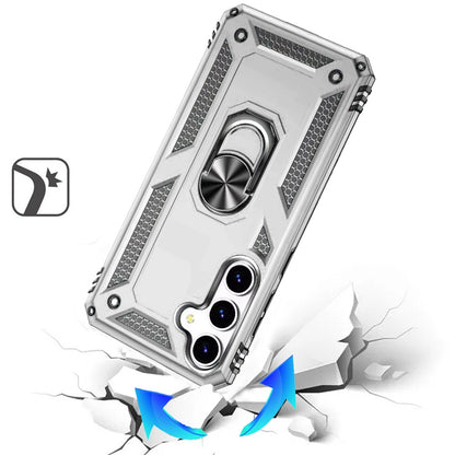 For Samsung Galaxy S25 Plus /S25+ /S24/Plus Hybrid Shockproof Durable 360 Degree Rotatable Ring Stand Holder Kickstand Fit Magnetic Car Mount Case Cover