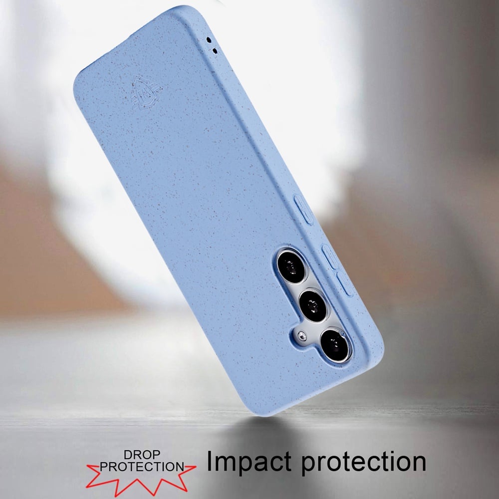 For Samsung Galaxy S24+ Plus Wheat Fiber Eco Slim Shock Protection Durable Grip Lightweight Bio Material Design for Plus Series Case Cover Light Blue