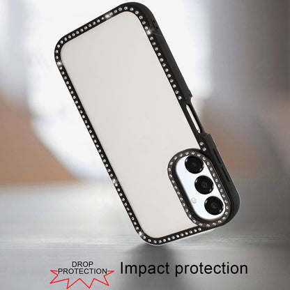 For Apple iPhone 15 Pro Max Diamond Full Rhinestone Clear Hybrid Protective, Sparkly Bling Transparent Shockproof Bumper All Around Case Cover