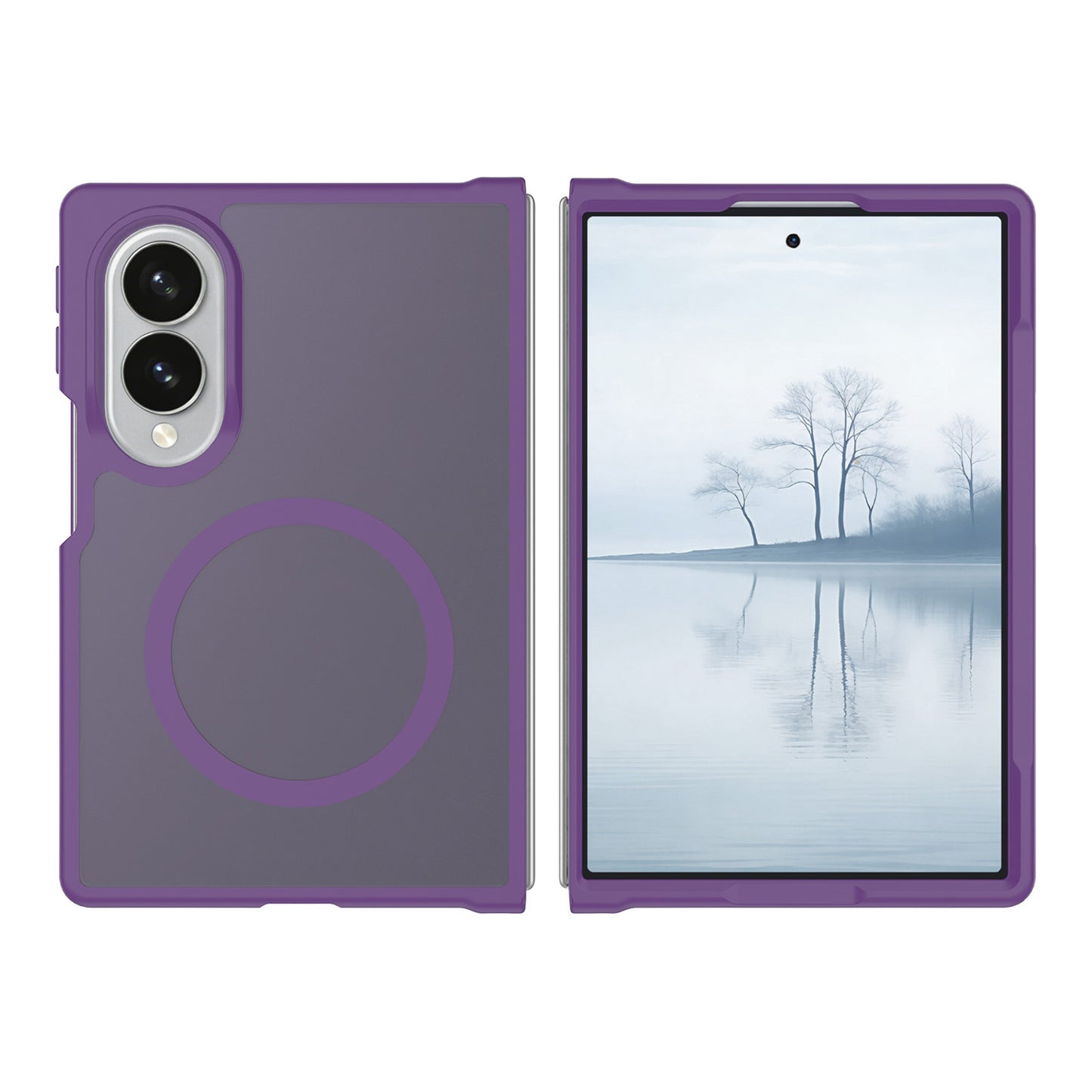 Phone Case for Samsung Galaxy Z Fold 8 Magnetic Matte Hybrid Shockproof Smooth Grip Durable Camera Protection Anti-Slip Soft Touch TPU Armor Cover