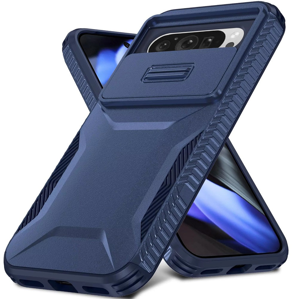 For Google Pixel 10 /Pixel 10 Pro Slim Fit Shockproof Hybrid with Slide Camera Window Covering, Rugged Tpu Silicone Hard PC Bumper Case Cover