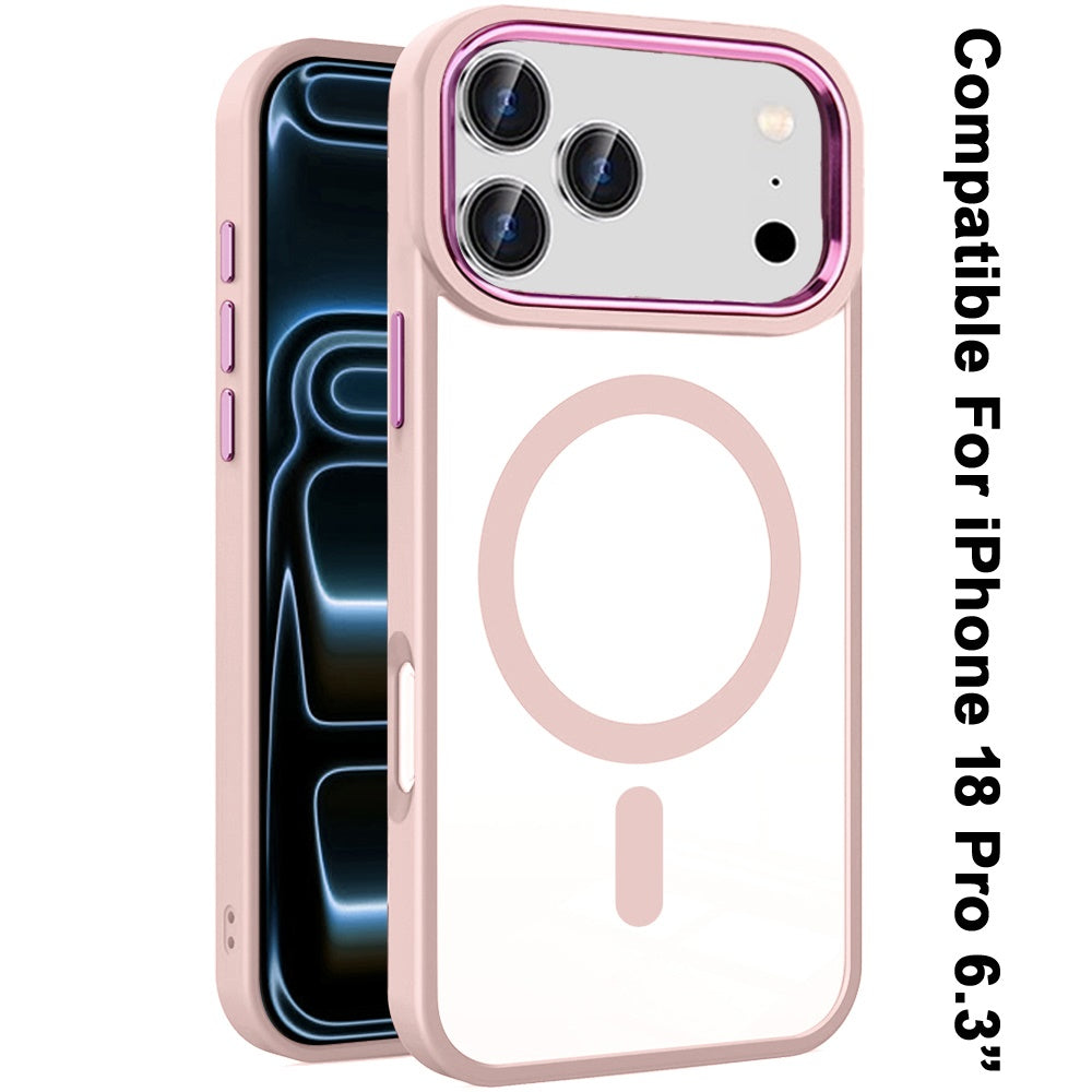 Clear Acrylic Magnetic Circle Shockproof Hybrid Metal Button TPU Drop Protection Rugged Slim Durable Armor