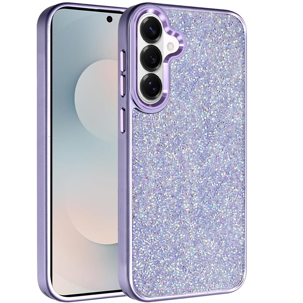 For Samsung Galaxy S26 Crystal Sparkle Diamond Glass Full Mini Glitter Bling Frame TPU Hybrid Protective Case Cover