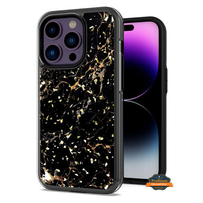 For Apple iPhone 15 Plus (6.7") Pattern Design Bling Glitter Shockproof Hybrid Soft TPU Frame and Hard PC Back Slim  Phone Case Cover