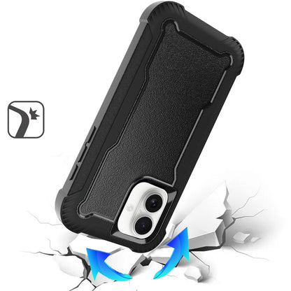 For iPhone XR Tough Hybrid Case - Shockproof 3-in-1 Armor Full-Body Protection PC + TPU Rubber Bumper Frame Case Cover Burgundy