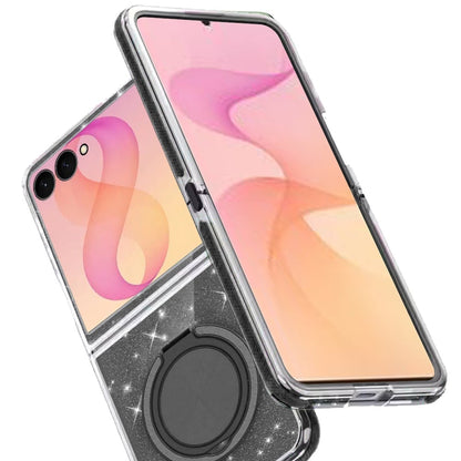 Phone Case for Samsung Galaxy Z Flip 8 Magnetic Hybrid 360 Rotating Ring Kickstand Tough Hard PC Soft TPU Glitz Shimmer Glitter Shock Absorbing Cover