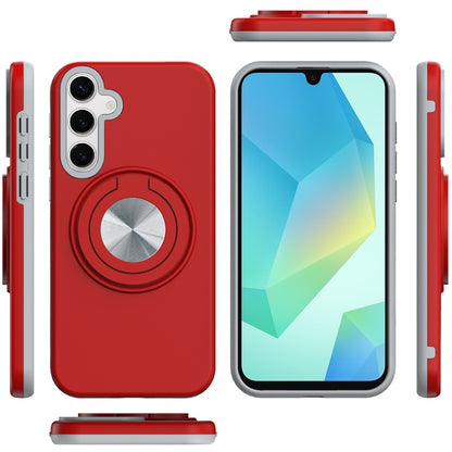 For Samsung Galaxy A36 Metal Matte Hybrid with Invisible Rotational Ring Stand, Car Mount Friendly, Military Grade Slim Fit Sturdy Case Cover