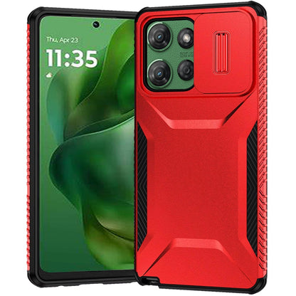 For Motorola Moto G Stylus 5G 2025 Slim Fit Shockproof Hybrid with Slide Camera Window Covering, Rugged Tpu Silicone Hard PC Bumper Case Cover