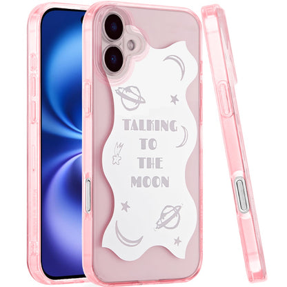 For Apple iPhone 17 Stylish Pattern Fashion IMD Printed Design TPU Double Layer Slim Shockproof with Magnetic Back Case Cover Talking to the moon