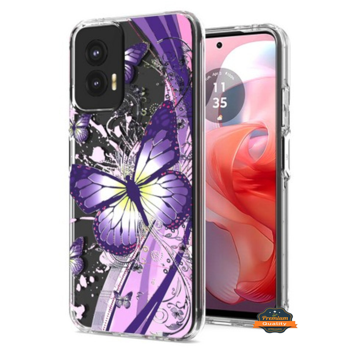 For Samsung Galaxy S25 EDGE Hybrid Clear Frame with Trendy Pattern Design, Shockproof Hard Back & TPU Rubber Case Cover