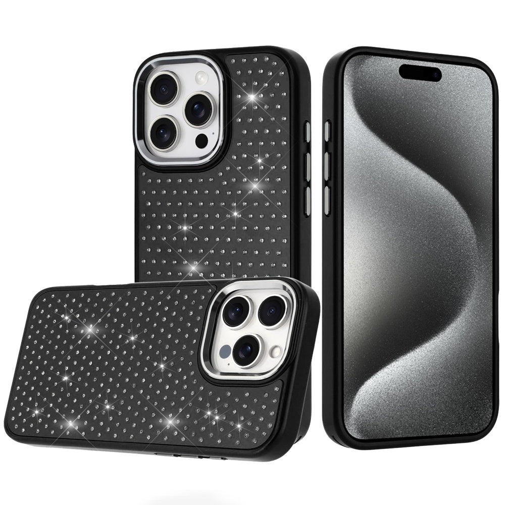 For Motorola Moto G Power 5G 2025 Bling Diamond Metallic, Full Sparkle Chrome Edged Hybrid Protective Shockproof Case Cover