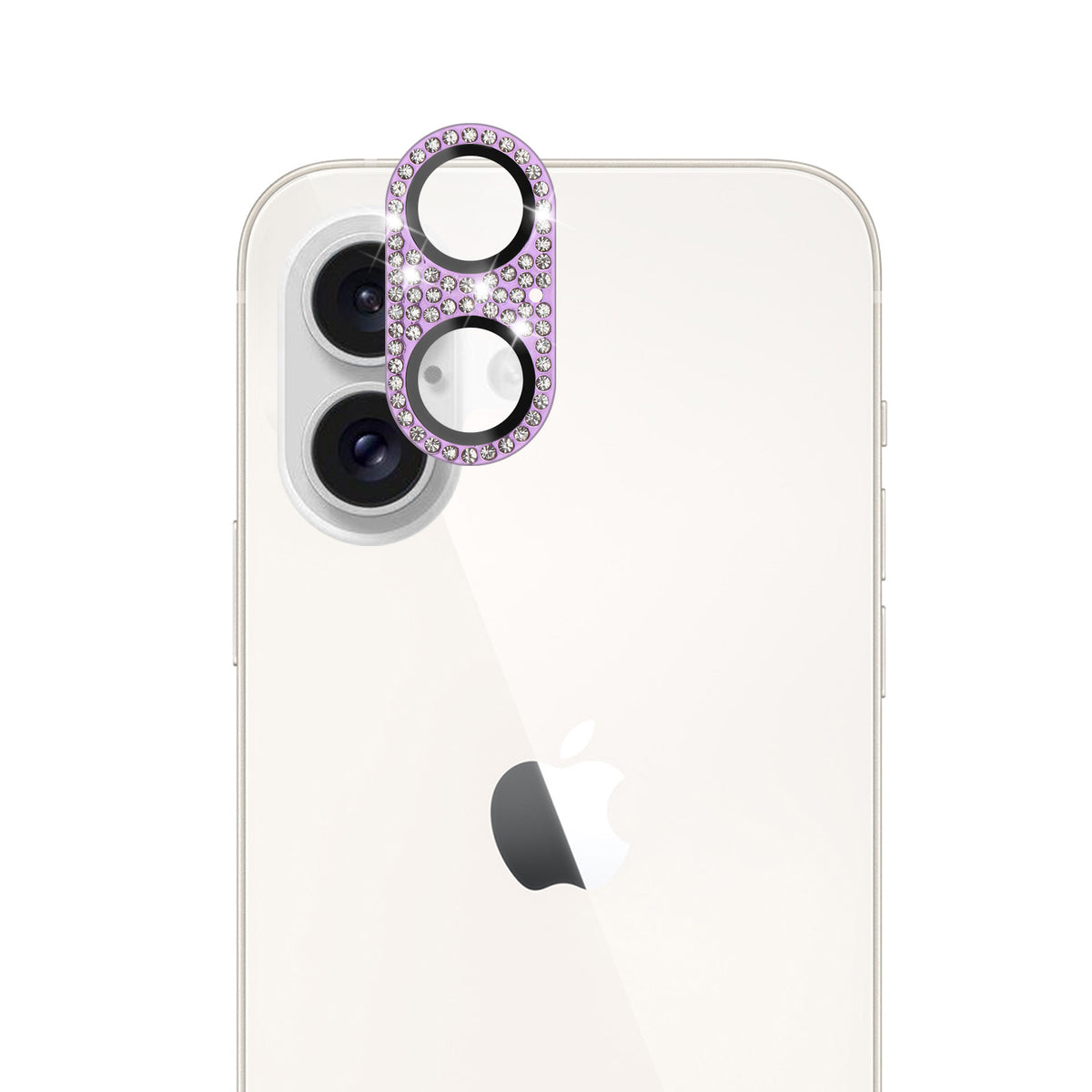 For Apple iPhone 16 (6.1") Camera Lens Full Tempered Glass With Diamond Bling Glitter Rhinestone Lens Protective Case Cover