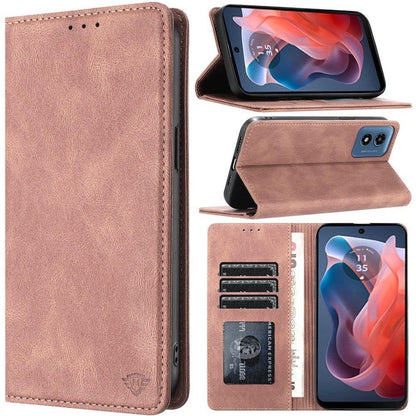 For Apple iPhone 16 Plus (6.7") Premium Wallet PU Vegan Leather ID Credit Card Slot Money Holder with Magnetic Closure Pouch Flip Case Cover Rose Gold