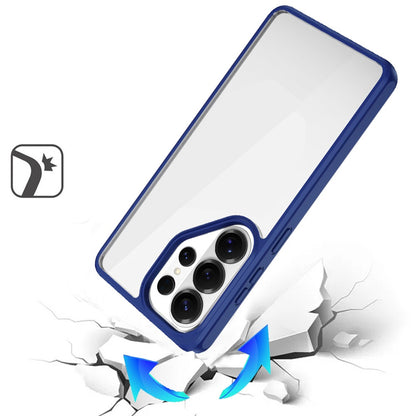 For Samsung Galaxy S26 Ultra Hybrid Transparent HQ Slim Shockproof Clear Protective Thick 2.0mm TPU Frame Case Cover Navy Blue