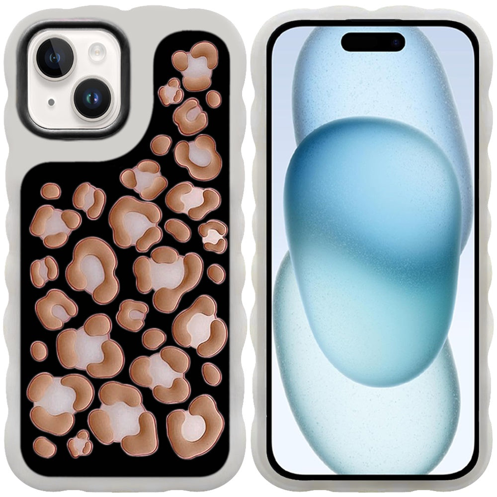 Phone Case for iPhone 15 Plus Fashionable Silicone Textured Decorative Design Pattern Protective Rubber TPU Hybrid Protection Cover