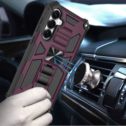 Phone Case for Samsung Galaxy S26 Built in Magnetic Hiden Kickstand Shockproof Rugged Armor Grip Hybrid Heavy Duty Anti Slip Protective Style Cover Purple