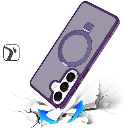 Phone Case for Samsung Galaxy S26 FE /Fan Edition Magnetic Ring Stand Full Rotation Matte Shockproof Grip Anti Slip Durable Camera Protection Hybrid Cover