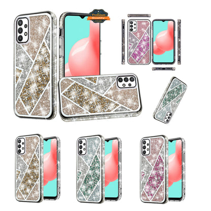 For Samsung Galaxy S25 Ultra Cute Fancy Fashion Glitter Bling Case - Diamond Rhinestone Sparkly Hybrid Rugged TPU Bumper Case Cover