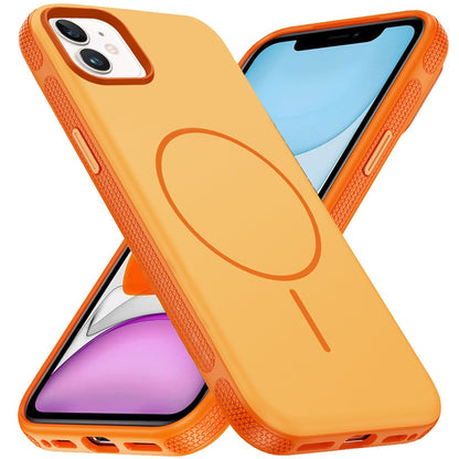 For Apple iPhone 11 Super Magnetic Premium Edged Core Matte Thick Hybrid Drop Protection Shockproof Design Case Cover Cosmic Orange