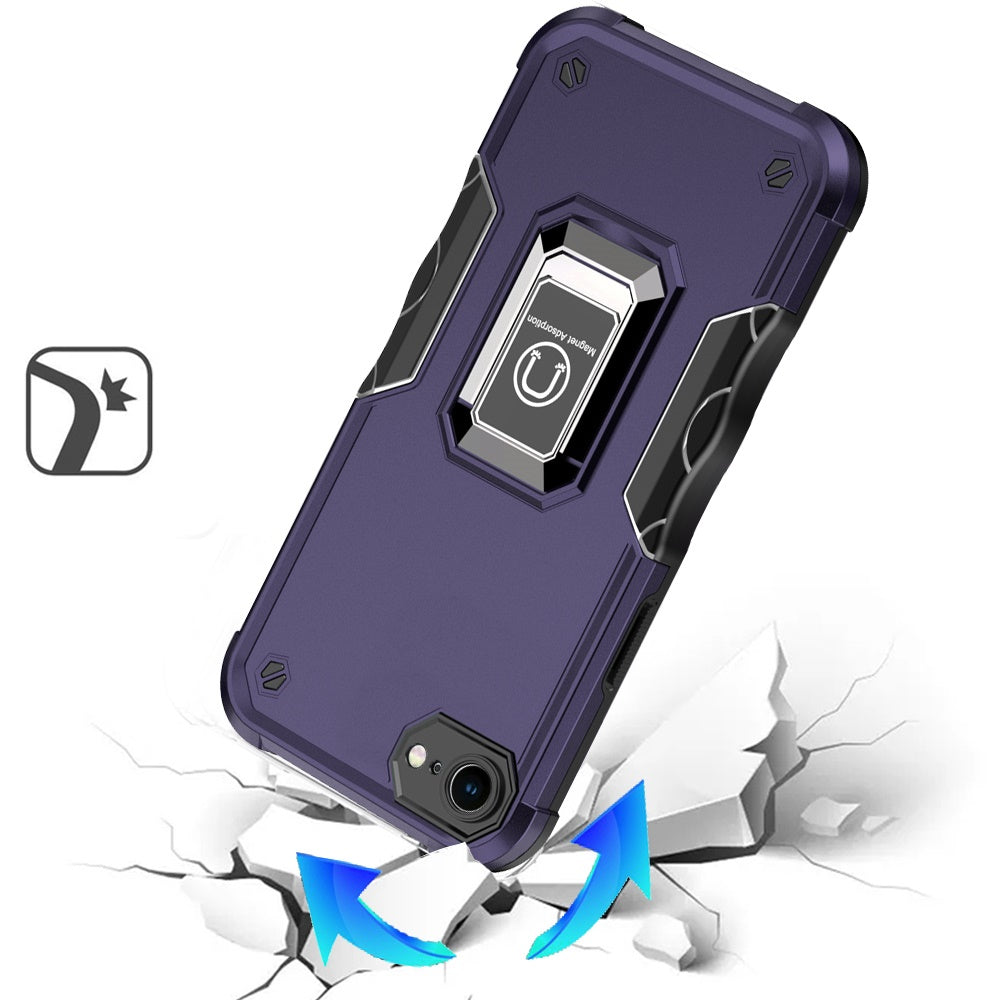 For Apple iPhone 17E /16E Hybrid Stand Magnetic Ring Holder Kickstand Heavy Duty Rugged Drop Silicone & Hard PC Shockproof Case Cover