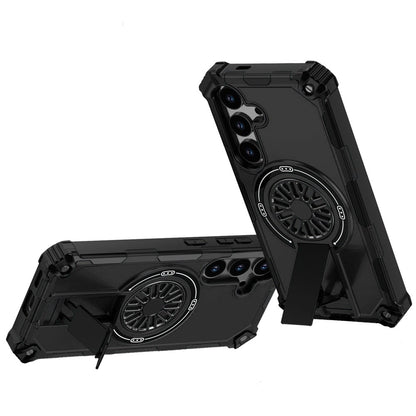 Phone Case for Samsung Galaxy S26 FE /Fan Edition Invisible Kickstand Magnetic Car Mount Friendly Shockproof Texture Anti Slip Durable Grip Heavy Duty Hybrid Cover