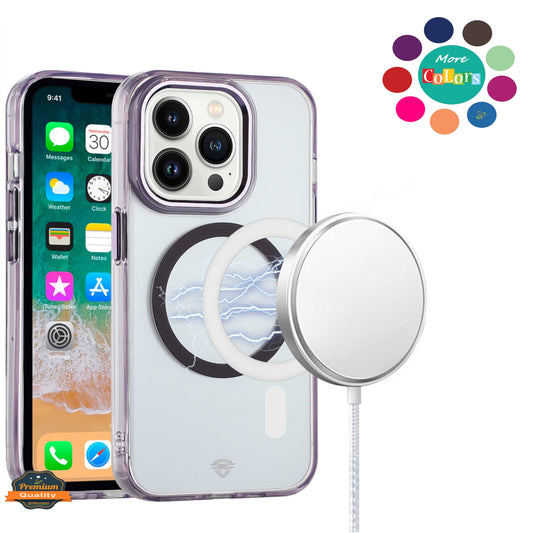 Phone Case Cover for Samsung Galaxy A07 4G Transparent Back Hybrid Case - Magnetic Circle, Color Frame, Metal Buttons, MagSafe Compatible Cover