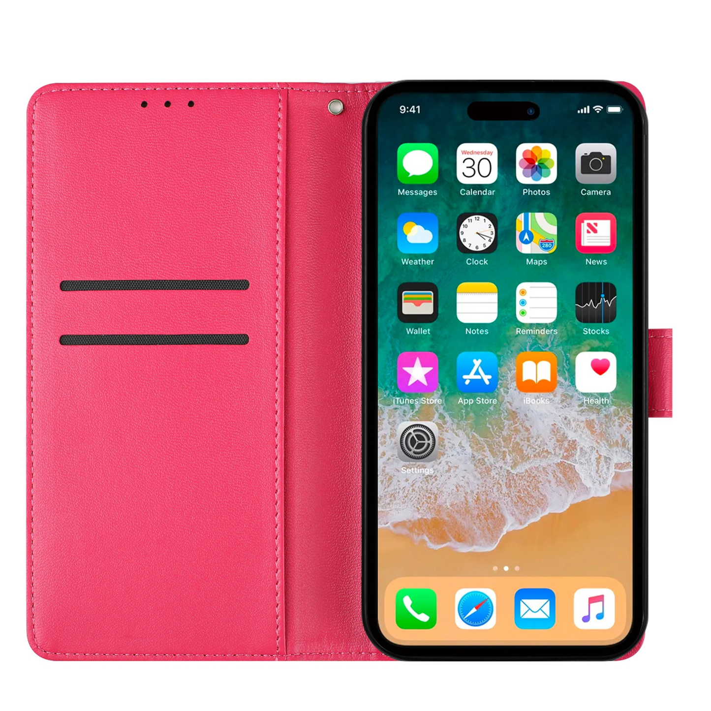 Phone Case for Google Pixel 10 /10 Pro Leather Wallet Folio Credit Card Holder with Magnetic Closure Wrist Strap Classic Flip Design Storage Slots Cover Pink