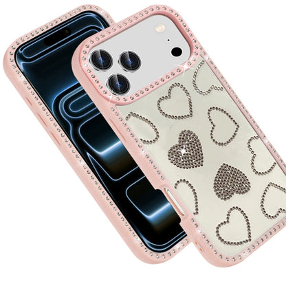 Phone Case for Apple iPhone 18 Pro Spread Love Hearts Glitter Shimmer Bling Diamond Edge Shockproof Hybrid Stylish Protective Slim Grip Designer Cover