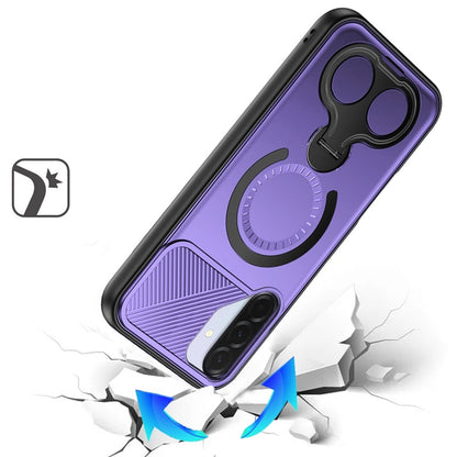 Phone Case for Samsung Galaxy A27 Magnetic 2 Ring Stand Car Mount Friendly Shockproof Rugged Grip Armor Dual Ring Kickstand Heavy Duty Hybrid Cover