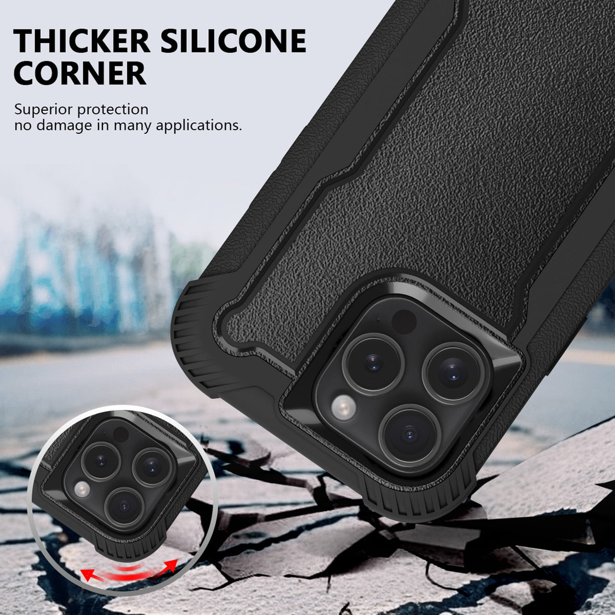 For Apple iPhone 16 Pro Max (6.9") Tough Hybrid Shockproof Hybrid PC + TPU Bumper Frame Rubber Drop Proof 3in1 Armor Full Body Case Cover