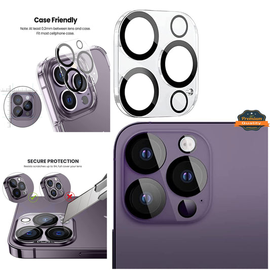 For Apple iPhone 15 Pro (6.1") Tempered Glass Camera Lens Protector Ultra HD, 9H Hardness, Scratch Resistant Back Camera Protection Clear Screen Protector