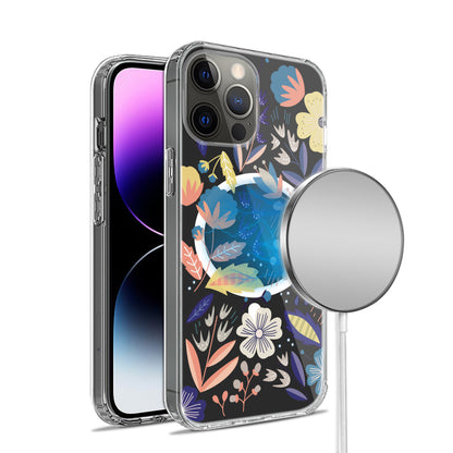For Apple iPhone 16 Plus (6.7") Hybrid Flower Design Stylish Fashion Thick Hard MagSafe Compatible Shockproof Case Cover
