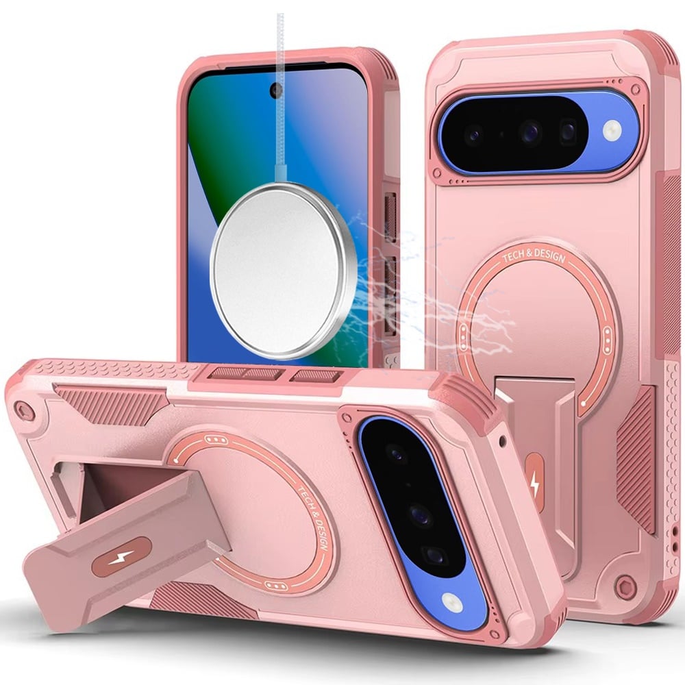 For Google Pixel 10 / 10 Pro Magnetic Invisible Kickstand Holder with Magsafe, Slim Fit Shockproof Hybrid Military Grade Heavy Duty Case Cover